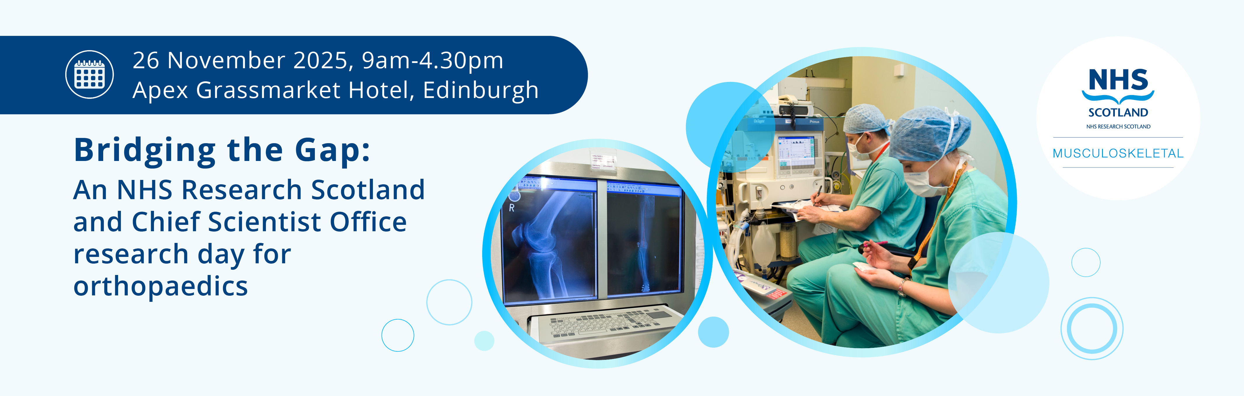 The save the date asset for the NRS MSK event in November, all details below.